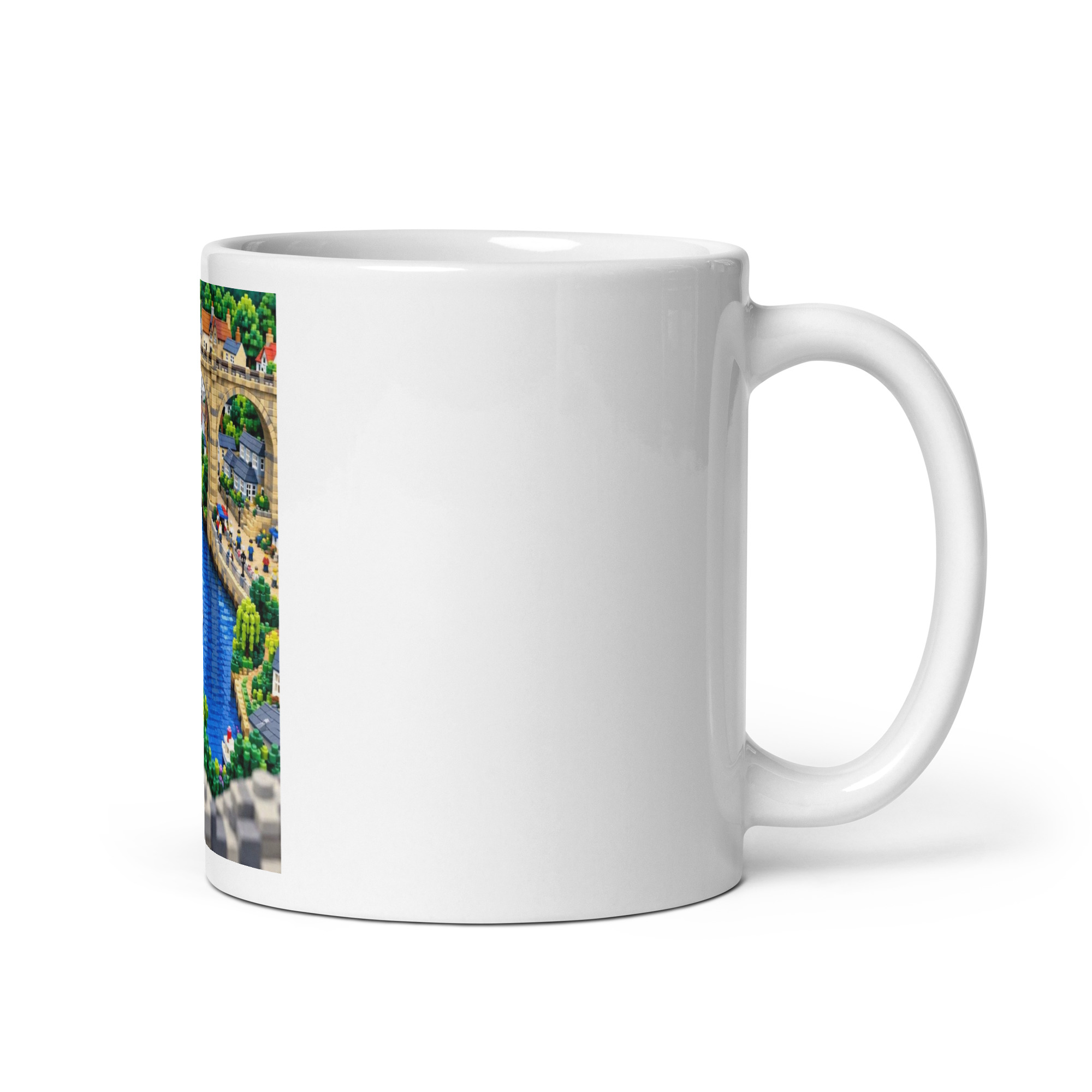 Knaresborough in Brick White glossy mug - Image 2